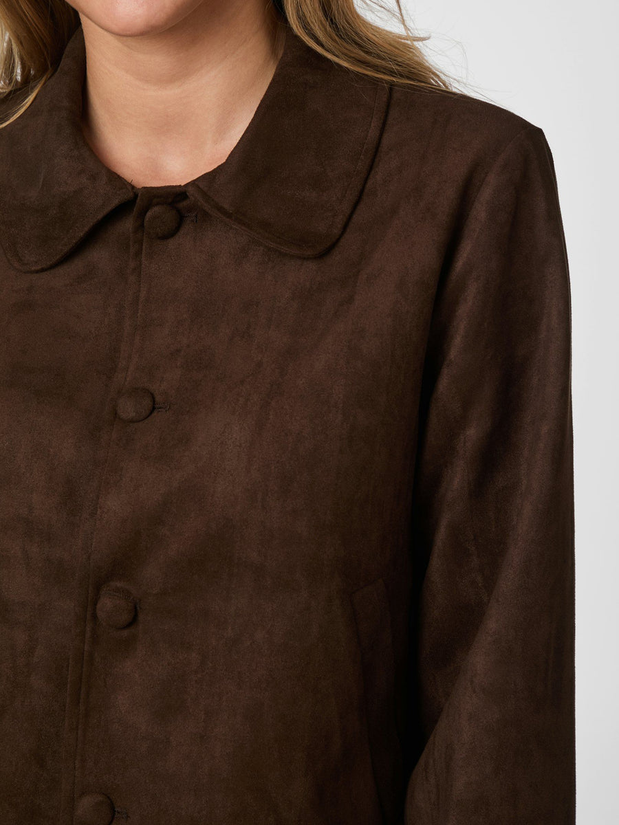 Neo Noir - Editta Faux Suede Jacket 168268 - 676 - Dark Brown
