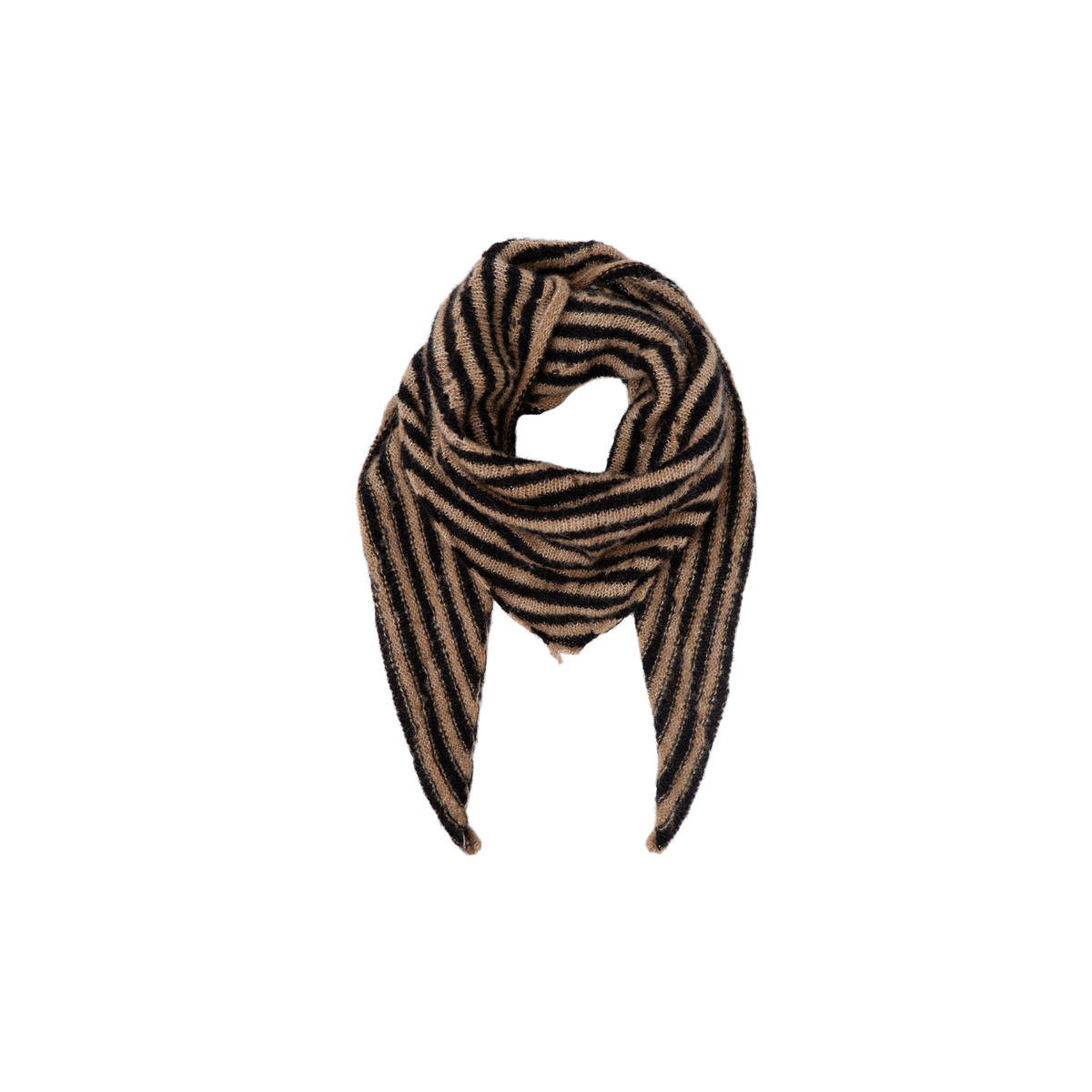 Black Colour - Bcdell Knitted Mini Scarf 208327 - Lt. Yellow main image 0