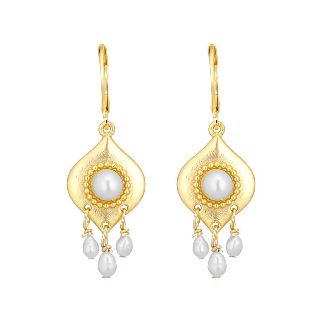 PLISSÉ COPENHAGEN Vivian Earrings Pearl/Gold