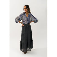 Indlæs billede til gallerivisning LOLLYS LAUNDRY Diamond Maxi Skirt Washed Black
