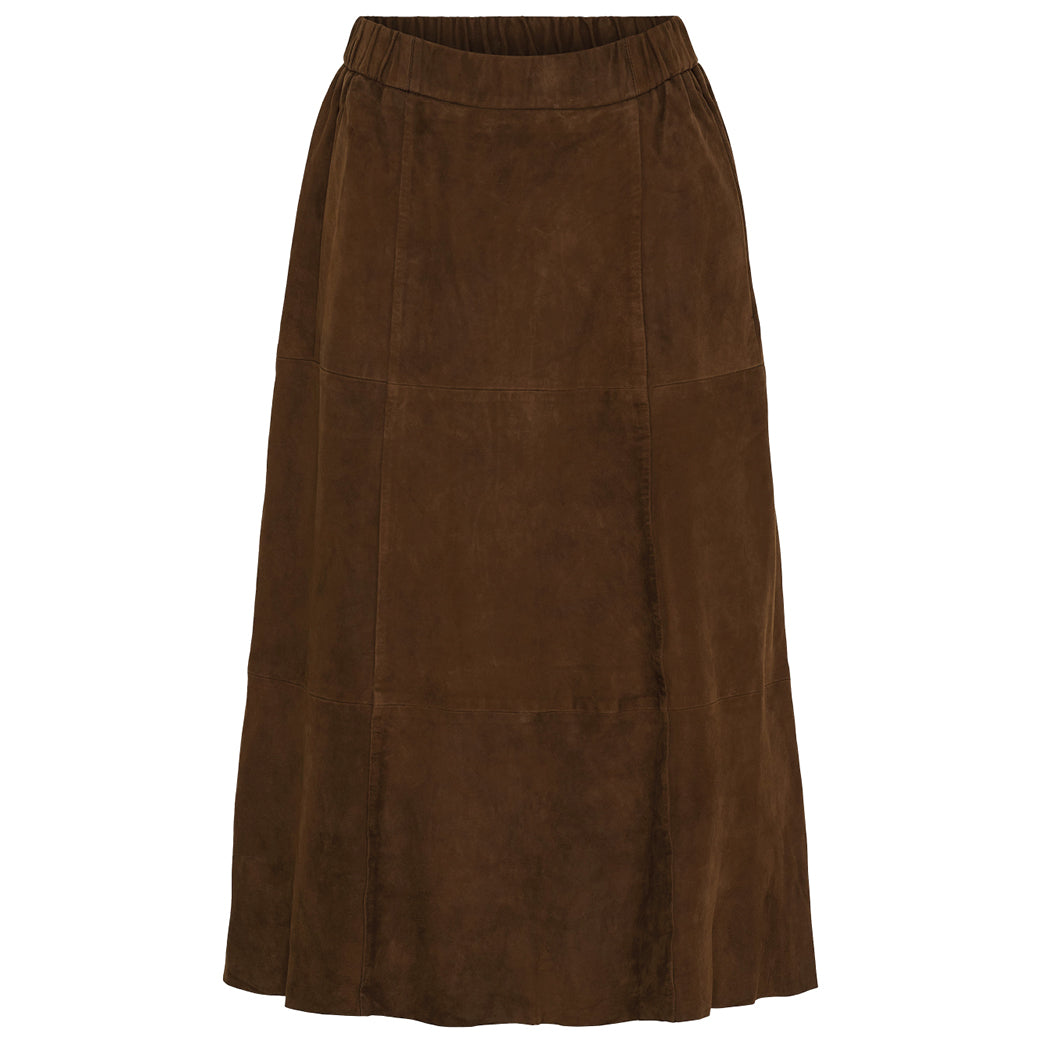 NOTYZ 11395 Suede Skirt Chocolate Brown