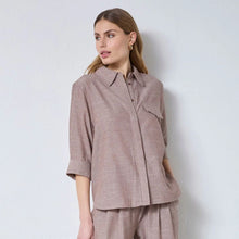 Indlæs billede til gallerivisning CO' COUTURE Jiho Stripe SS Shirt Brown
