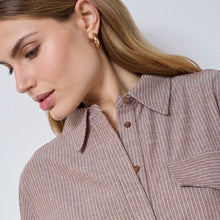 Indlæs billede til gallerivisning CO' COUTURE Jiho Stripe SS Shirt Brown
