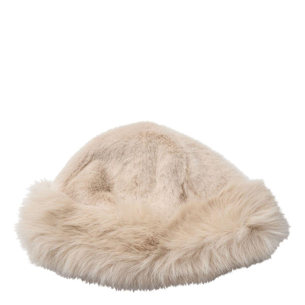 CO' COUTURE Penza Faux Fur Hat Creme
