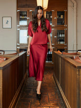 Indlæs billede til gallerivisning NEO NOIR Bovary Skirt Dark Red
