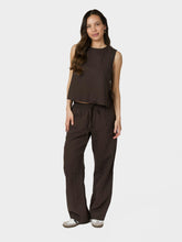 Indlæs billede til gallerivisning NEO NOIR Sonar Linen Pants Dark Brown
