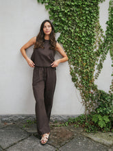 Indlæs billede til gallerivisning NEO NOIR Sonar Linen Pants Dark Brown

