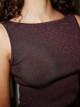 Indlæs billede til gallerivisning NEO NOIR Talia Glitter Knit Top Burgundy
