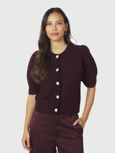 Indlæs billede til gallerivisning NEO NOIR Trudy Deco Knit Cardigan Wine
