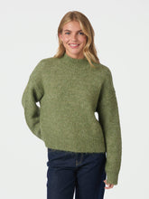 Indlæs billede til gallerivisning NEO NOIR Paulina Fluffy Knit Blouse Dusty Green
