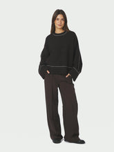 Indlæs billede til gallerivisning NEO NOIR Roeme Knit Stitch Blouse Dark Brown
