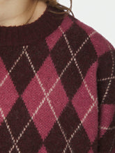 Indlæs billede til gallerivisning NEO NOIR Kick Check Knit Blouse Wine
