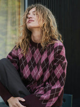 Indlæs billede til gallerivisning NEO NOIR Kick Check Knit Blouse Wine
