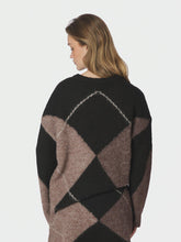 Indlæs billede til gallerivisning NEO NOIR Inga Check Fluff Knit Blouse Dark Brown
