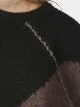 Indlæs billede til gallerivisning NEO NOIR Inga Check Fluff Knit Blouse Dark Brown
