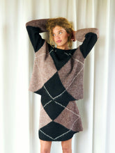 Indlæs billede til gallerivisning NEO NOIR Inga Check Fluff Knit Blouse Dark Brown
