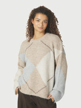 Indlæs billede til gallerivisning NEO NOIR Inga Check Fluff Knit Beige Melange
