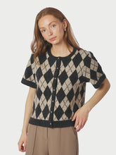 Indlæs billede til gallerivisning NEO NOIR Allestar Check Knit Cardigan Beige
