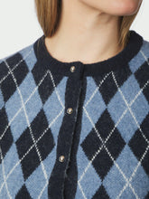 Indlæs billede til gallerivisning NEO NOIR Allestar Check Knit Cardigan Navy
