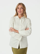 Indlæs billede til gallerivisning NEO NOIR Caroli Stripe Shirt Dusty Green
