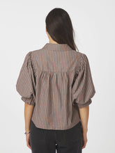 Indlæs billede til gallerivisning NEO NOIR Etta Soft Stripe Stone Shirt Brown

