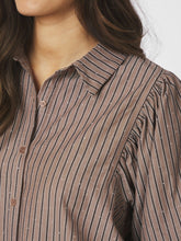 Indlæs billede til gallerivisning NEO NOIR Etta Soft Stripe Stone Shirt Brown
