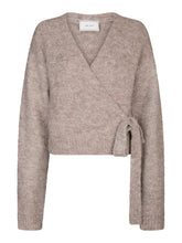 Indlæs billede til gallerivisning NEO NOIR Ronia Fluffy Wrap Knit Cardigan Beige Melange
