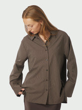Indlæs billede til gallerivisning NEO NOIR Dita Striped Line Shirt Dark Brown
