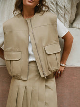 Indlæs billede til gallerivisning NEO NOIR Flo Balloon Twill Vest Taupe
