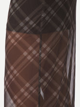 Indlæs billede til gallerivisning NEO NOIR Marlise Check Mesh Skirt Dark Brown
