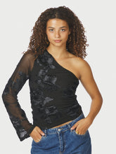 Indlæs billede til gallerivisning NEO NOIR Friana Big Flower Mesh Blouse Black
