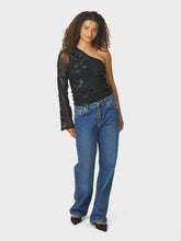 Indlæs billede til gallerivisning NEO NOIR Friana Big Flower Mesh Blouse Black
