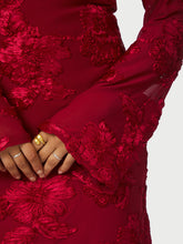 Indlæs billede til gallerivisning NEO NOIR Dirina Big Flower Mesh Dress Red
