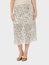 Indlæs billede til gallerivisning NEO NOIR Gilla Flower Sequins Skirt Creme
