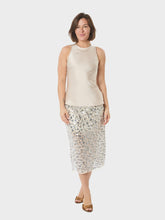 Indlæs billede til gallerivisning NEO NOIR Gilla Flower Sequins Skirt Creme
