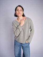 Indlæs billede til gallerivisning MOS MOSH Bine LS V-neck Knit Shadow
