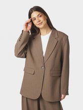 Indlæs billede til gallerivisning NEO NOIR Gaby Pinstripe Blazer Taupe
