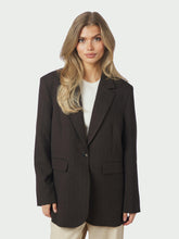 Indlæs billede til gallerivisning NEO NOIR Gaby Pinstripe Blazer Dark Brown
