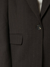 Indlæs billede til gallerivisning NEO NOIR Gaby Pinstripe Blazer Dark Brown
