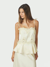 Indlæs billede til gallerivisning NEO NOIR Kaela Heavy Sateen Lace Top Yellow
