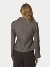 Indlæs billede til gallerivisning NEO NOIR Valia Herringbone Blazer Dark Brown
