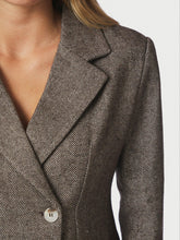 Indlæs billede til gallerivisning NEO NOIR Valia Herringbone Blazer Dark Brown
