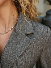 Indlæs billede til gallerivisning NEO NOIR Valia Herringbone Blazer Dark Brown
