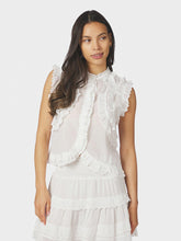 Indlæs billede til gallerivisning NEO NOIR Celia Ruffle Top Hvid
