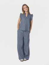Indlæs billede til gallerivisning NEO NOIR Heifa Emb Stripe Pant Blue
