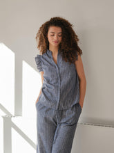 Indlæs billede til gallerivisning NEO NOIR Heifa Emb Stripe Pant Blue
