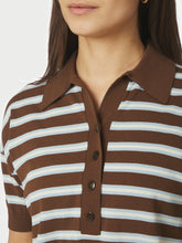 Indlæs billede til gallerivisning NEO NOIR Emira Knit Polo Top Dark Brown
