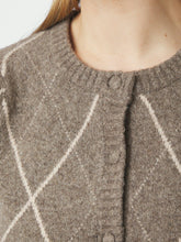 Indlæs billede til gallerivisning NEO NOIR Koteas Check Knit Cardigan Taupe
