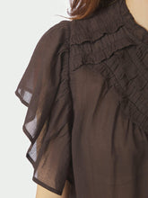 Indlæs billede til gallerivisning NEO NOIR Vinsa Voile Top Dark Brown
