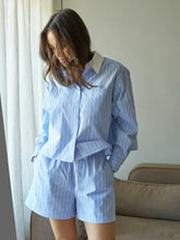 Indlæs billede til gallerivisning NEO NOIR Camell Stripe Shorts Light Blue
